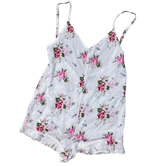 Wildfox Intimates Rose Floral romper pajama cottagecore - Picture 1 of 5